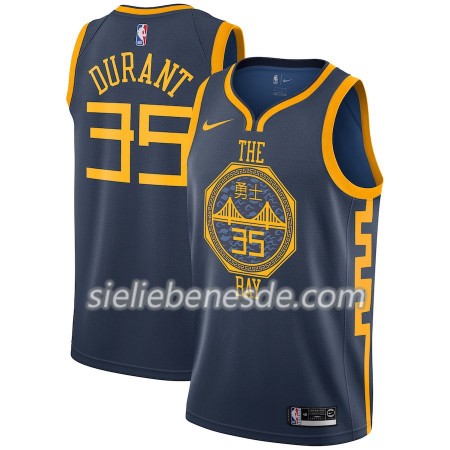Herren NBA Golden State Warriors Trikot Kevin Durant 35 2018-19 Nike City Edition Navy Swingman